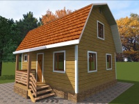 Дом из бруса 6х7 | Одноэтажные с мансардой деревянные садовые домики 6х7